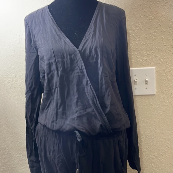 EUC SPLENDID Long-Sleeve Jumpsuit Drawstring Waist cropped leg Women’s L - Picture 4 of 12